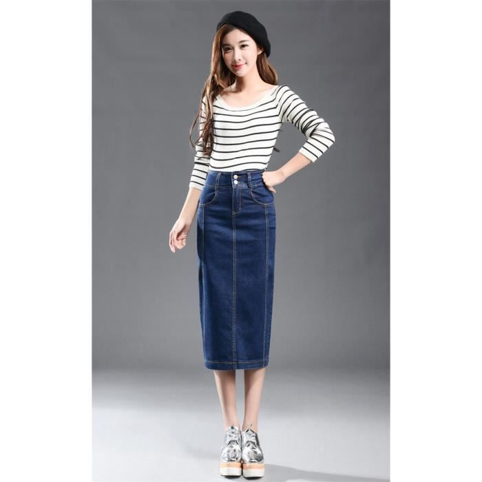 Jupe Jupe crayon en Denim pour femmes grande taille d contract e