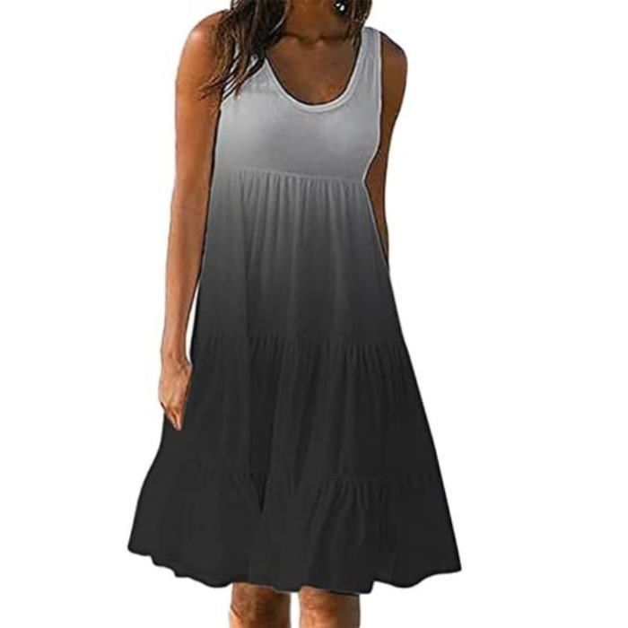 Robe Été Femme Chicrise - Sans Manches, Mi-Longue, Tissu Léger - Plage, Ville, Occasion Décontractée
