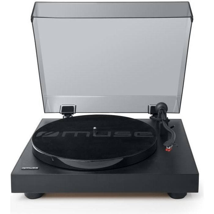 Platine Vinyle MUSE MT105 DB Port USB, adaptateur de disque 45 tours, Bras en métal Noir