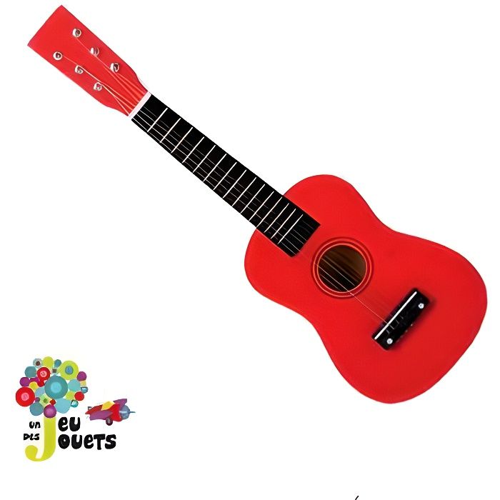 Veritable Guitare 6 cordes instrument de musique pour enfant 3 ans