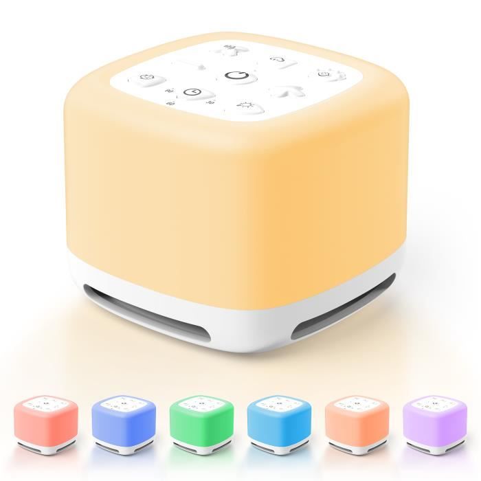 Machine à Bruit Blanc Portable - 34 Sons Apaisants - Veilleuse LED - Batterie Rechargeable USB - Minuterie Auto - Pour Sommeil Et Relaxation
