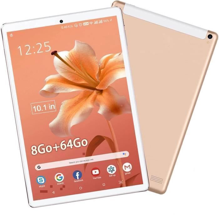 Tablette 10 Pouces Android 13 8 Go RAM 64 Go ROM (128Go Extensible) Camera 5+8MP Bluetooth Type-C 8000mAh (or rose)