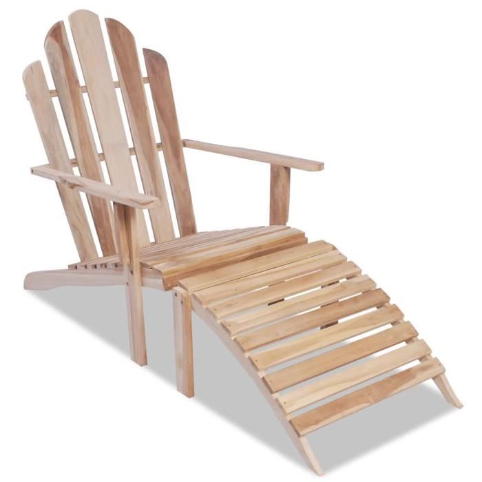 Chaises longue Adirondack en teck Cdiscount Jardin