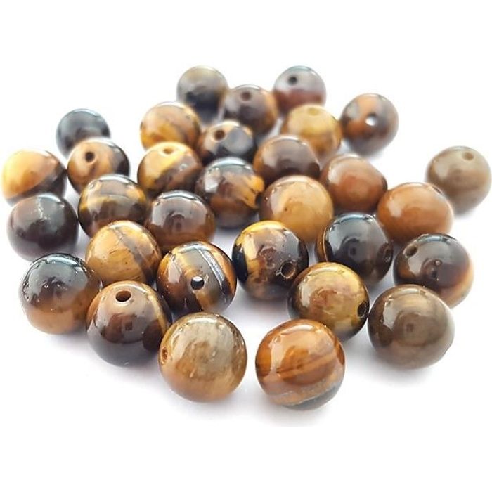 Perles pierre semi précieuse naturelle oeil de tigre Marron12 mm lot de 1 perle 12 mm lot de 1 perle