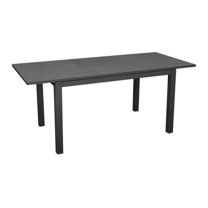table de jardin - proloisirs - genes - aluminium - graphite - rectangulaire - extensible