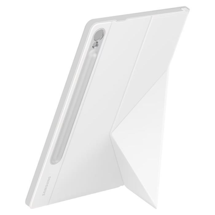 Étui Samsung Tab S9 Magnétique Support Vidéo Original Smart Book Cover Blanc