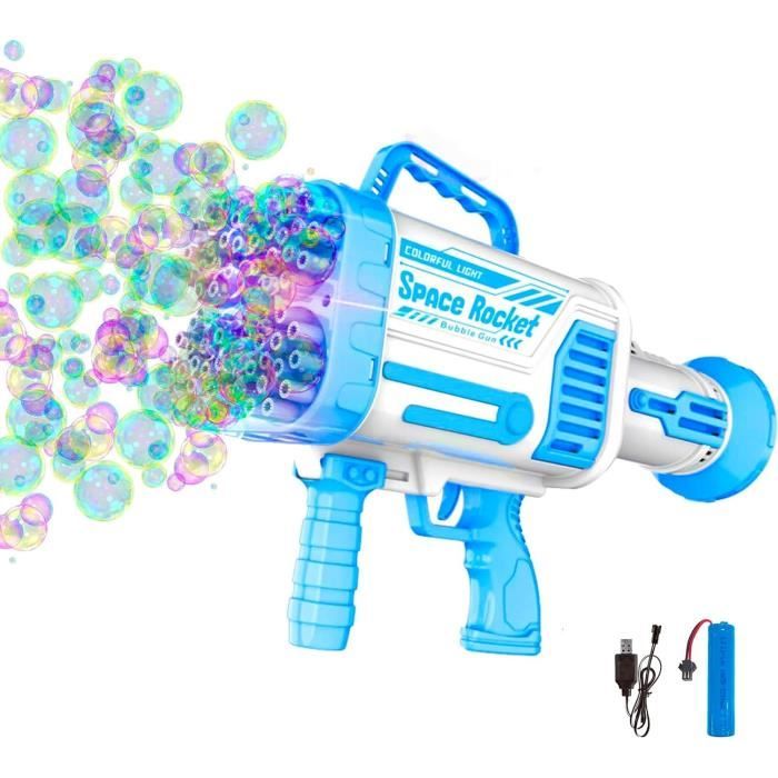 Lot De 2 Pistolets à Bulles électriques LED : La Machine à Bulles Automatique Qui Fait 5000 Bulles/min Pour Des Fêtes De Folie !