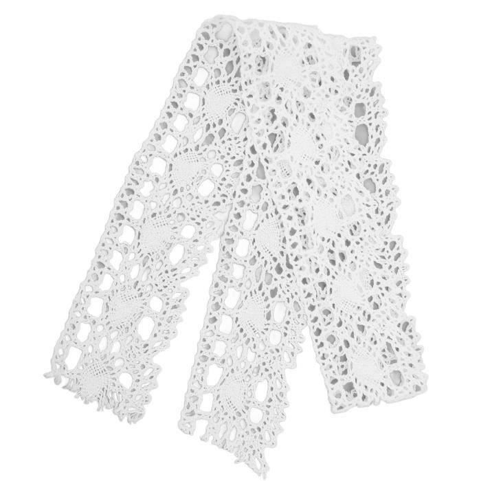 Bordure De Ruban En Dentelle Avec Marguerites Brodées - 2,7 M De Long - Bordure En Dentelle Florale Blanche - Bordure En Dentelle De Coton De 25 Mm - Petites Fleurs De Mariage - À Coudre