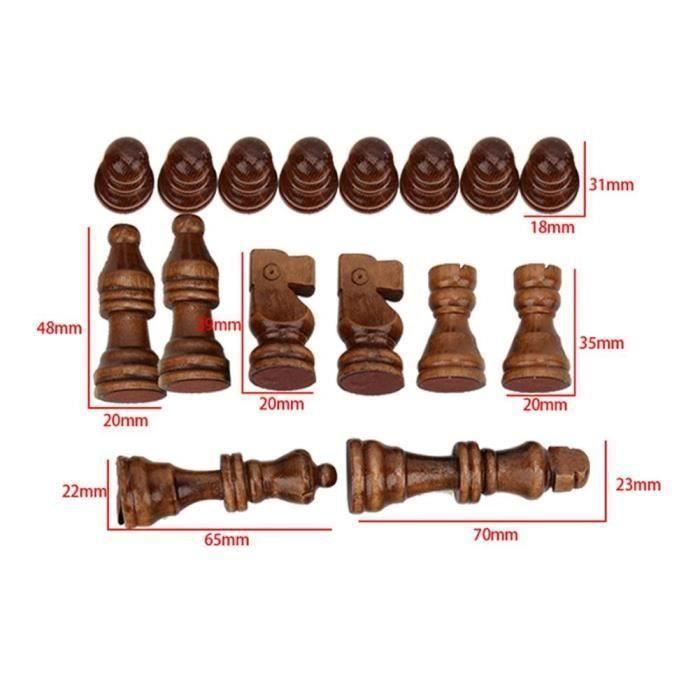 Jeu D'échecs En Bois - 32 Pièces King Size 7.5 Cm, Idéal Pour Débutants Ou Décoration