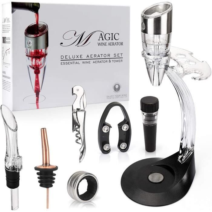 Carafe Décanter Aérateur à Vin Avec Support – Oxygène Et Filtre Anti-Gouttes | Cadeau Parfait Amateur De Vin