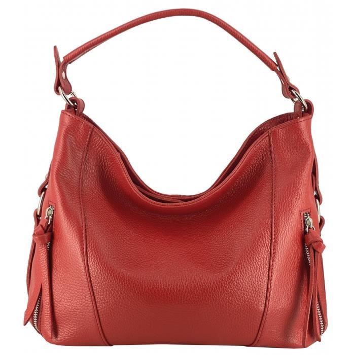 Sac main cuir de vachette Sylvain Lefebvre ROUGE I2230 Achat