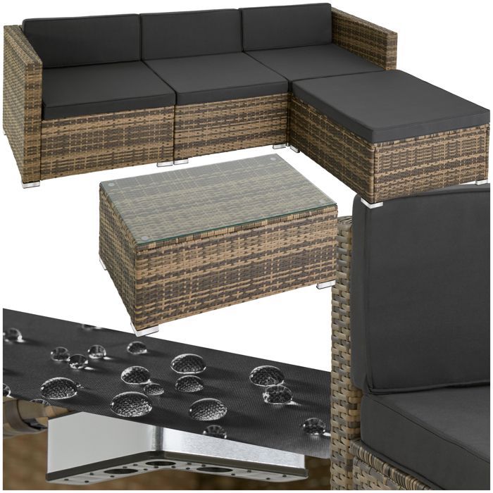 canape de jardin florence 4 places variante 2 marron naturel cdiscount jardin