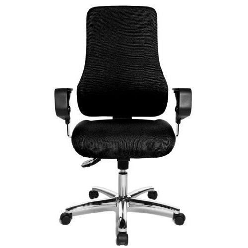 Fauteuil pivotant - TOPSTAR - SD69XT20 - Siège orthopédique - Housse 100% Trevira noir - Accoudoirs Type X3 Fauteuil pivotant - TOPSTAR - SD69XT20 - Siège orthopédique - Housse 100% Trevira noir - Accoudoirs Type X3