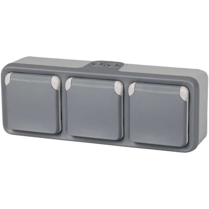 191515 Plexo Prise Murale Triple Étanche Et Résistante À L'Eau (Ip55