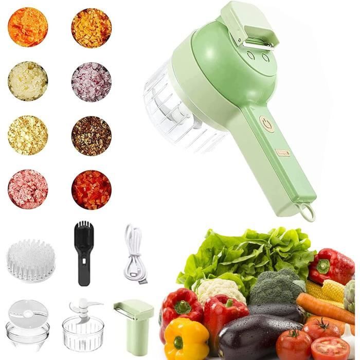Blanc - Ensemble de coupe-légumes électrique 5 en 1, Robot culinaire