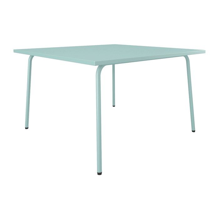 Table de jardin carrée L.120 cm en métal - Vert amande - MIRMANDE de MYLIA