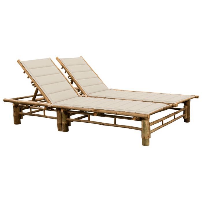 vidaXL Chaise Longue Double Bambou - vue 2