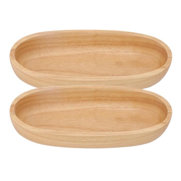 Bol Décoratif En Bois En Forme De Bateau | Plateau Ovale Pour Clés, Bijoux, Cosmétiques - 20x12x4,5 Cm - 9