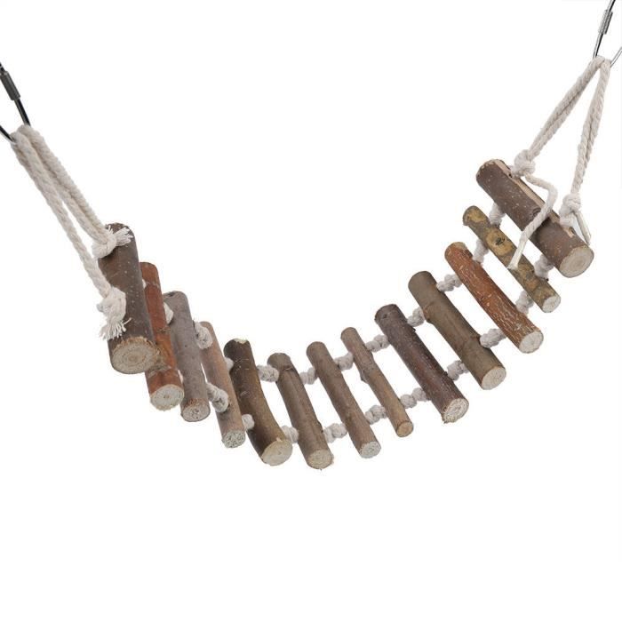 Meilleurs prix pour Jouet pour perroquet - VINGVO - corde naturelle en bois - échelle suspendue - pour oiseaux de compagnie