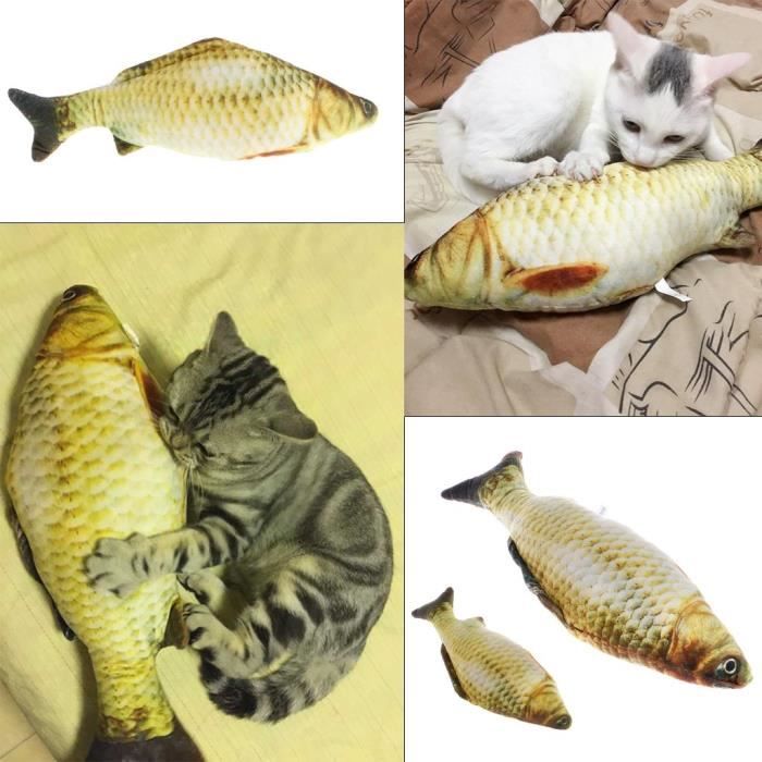 Jouet Pour Chat En Forme De Poisson Jouet A Macher Interactif Polypropylene Et Coton Peluche Herbe Aux Chats cm M38 Cdiscount