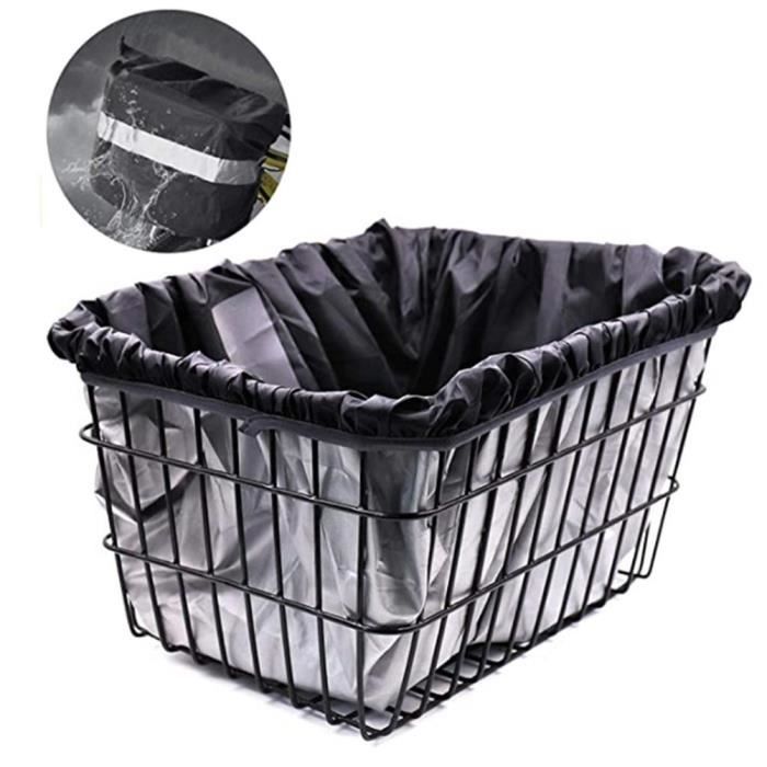 Housse De Pluie Imperméable Pour Panier Vélo 35L – Élastique Sans Couture, Protège Sacoche Et Porte-bagages – Noir