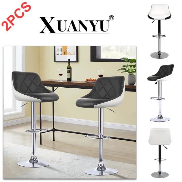 Lot de 2 Tabourets de Bar XUANYU - Chaise de Bar Cuillère avec Coussin Doux et Conception Stabile