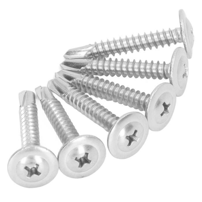 TIP Vis à tête ronde 50 pcs vis autoperceuses 304 acier inoxydable