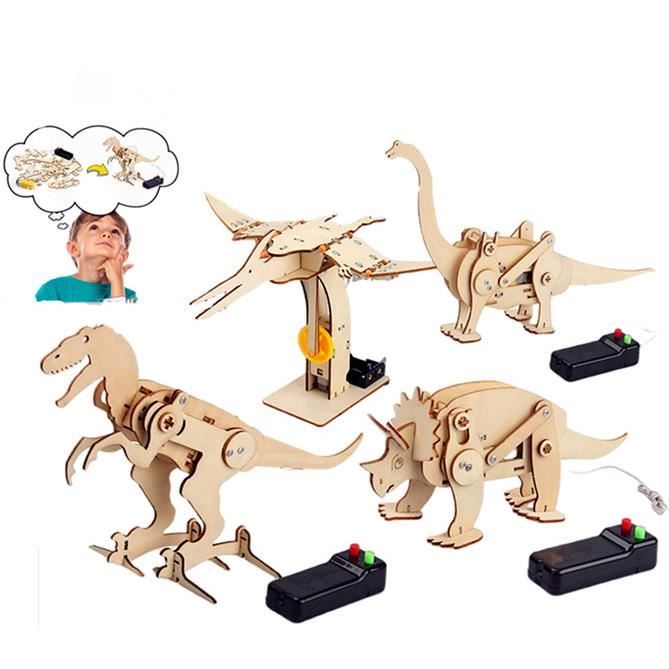 Lot De 6 Puzzles 3D En Bois à Construire - Avion, Voiture, Canot, Dinosaures - Sans Colle Ni Outils - Dès 8 Ans - Cadeau Créatif
