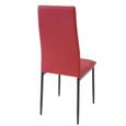 Chaises de salle à manger contemporaines ALBATROS RIMINI - Lot de 4 chaises rouge en simili contrôlées par SGS-1