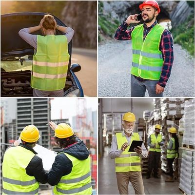 Gilets De Sécurité Jaune Fluo OwnWheel - Lot De 4 Conforme ISO20471 - Pour Voiture Et Dépannage