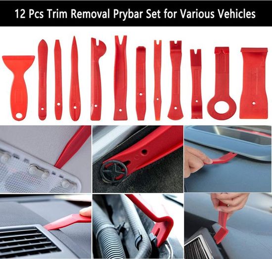 Dazkzooy Kit 12 Pièces Outils Démontage Garniture Voiture – Outils Plastique Auto Sans Rayures, Idéal Intérieur Extérieur