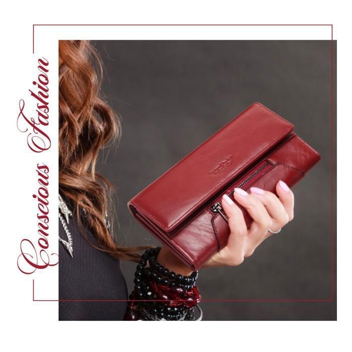 Portefeuille Femme En Cuir Véritable Juliet - 2 Compartiments - Couleur Rouge - Neuf Avec étiquettes