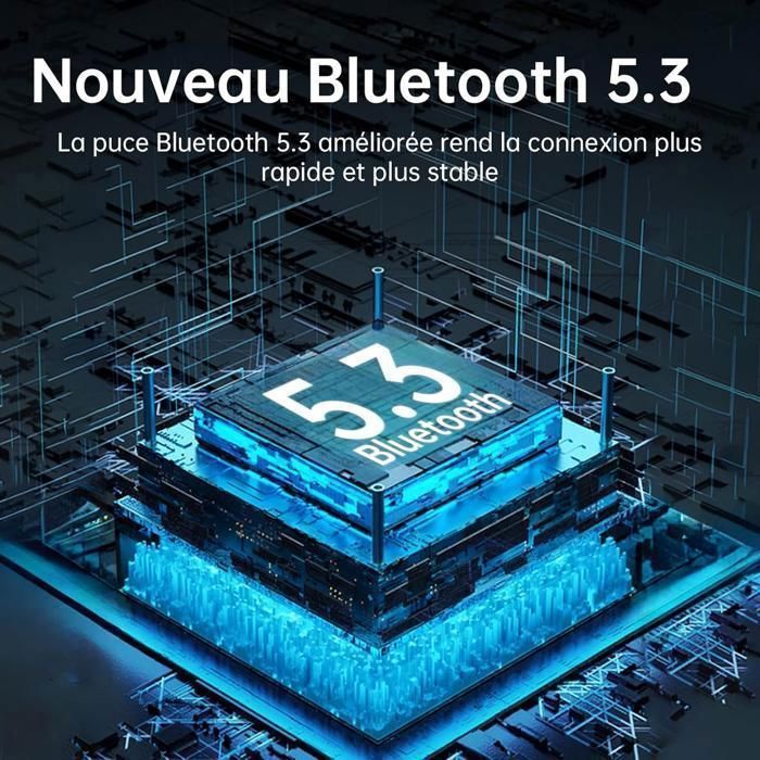 Écouteurs Bluetooth Sport Sans Fil 2025 - Bluetooth 5.4, 60+ Heures D'autonomie, IP7 étanche, Avec écran LED