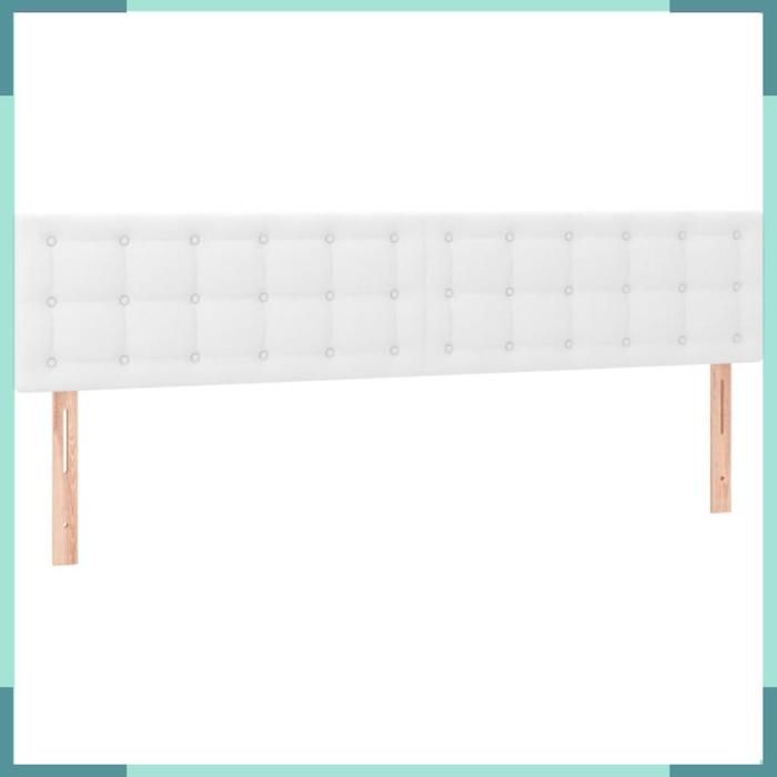 Tête de lit LED Blanc - FYDUN - 144x5x78/88 cm - Similicuir - Bande LED