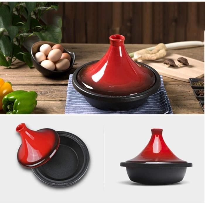 Menastyl - Tajine D30cm Fond Alu Induction Couvercle En Ceramique Jaune