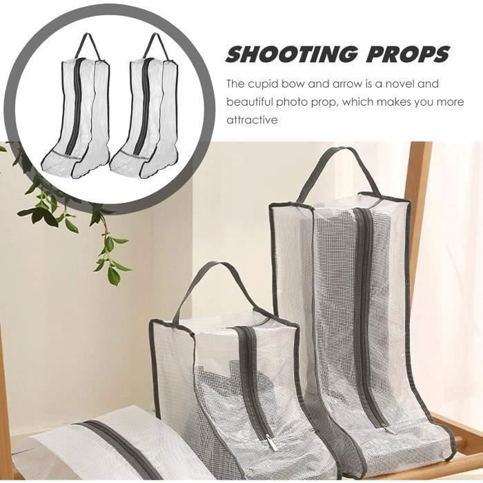 Sacs Rangement Anti-poussière Lot 5 Sacs à Chaussures Anti-poussière - 44x32cm Cordon Serrage - Transparent Gris Sac De Compression