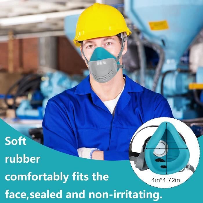 Masque de protection avec 20 filtres, respirateur avec filtres remplaçables pour peinture