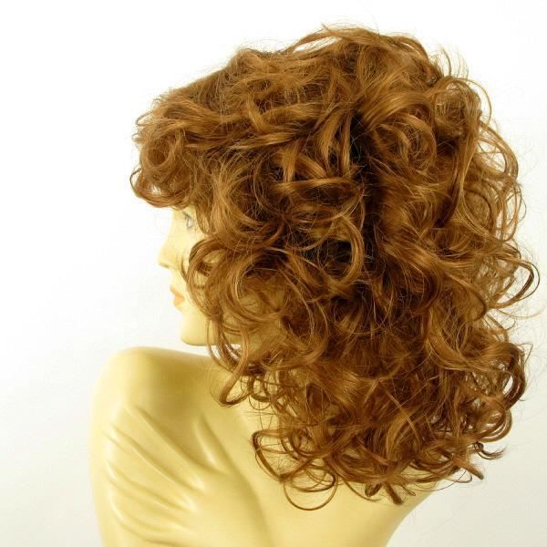 Perruque Longue Bouclée Châtain Cuivré Intense - Synthétique - Taille M - Neuve