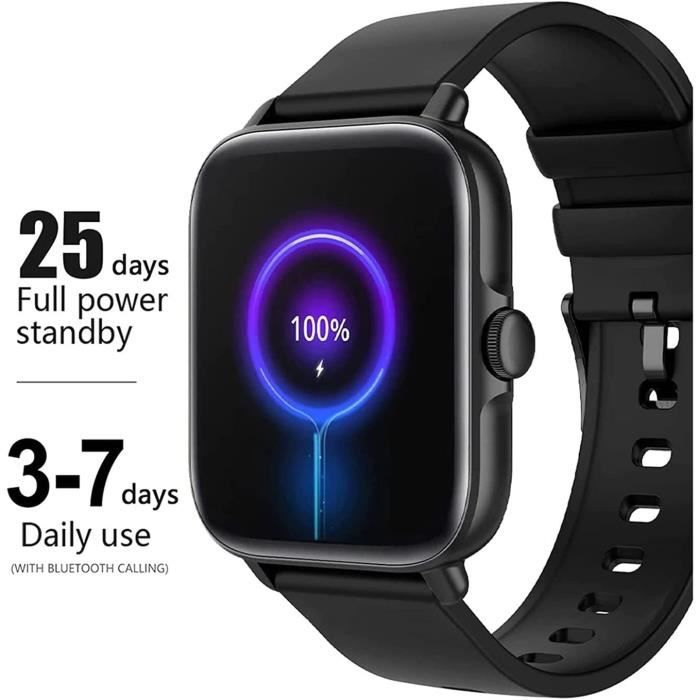 Vendos85 - Montre Connectée Femme Homme Smartwatch Bluetooth pour Android  iOS Podometre noir - Montre connectée - Rue du Commerce