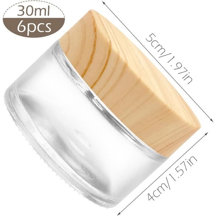 6 Pots En Verre Ambre 20 Ml - Pots à Crème Vides Avec Couvercle étanche - Protection UV - Parfaits Pour Cosmétiques Et Voyages