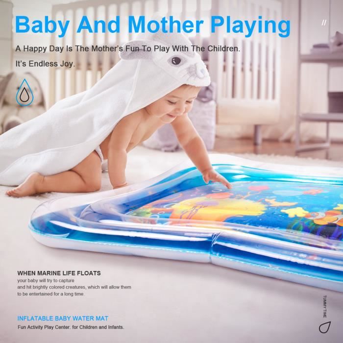 Tapis d'éveil Stillcool ® Tapis d'eau Gonflable de bébé Centre de Jeu  d'activité d'enfant Dessin océan