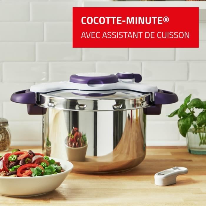 CLIPSOMINUT' PERFECT violet Cocotte-minute® 6L Induction + Livre 100  recettes