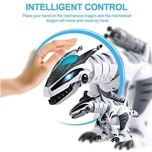 Robot Dinosaure Télécommandé Géant 66 Cm - Cyber Velociraptor Programmable - Marche, Parle, Danse, Tire Fléchettes - Cadeau Technologique Enfants