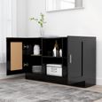 Maison🌏- Buffet à tiroirs Salon Commode bahut Armoire latérale Moderne Noir 120x30,5x70 cm Aggloméré❤4223-2