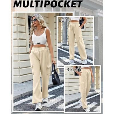 Libin Leggings Sport Femme Avec Poches - Doublés Polaire Imperméables Cargo Haute Taille
