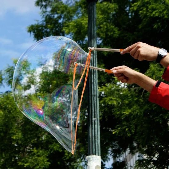 Bulles geantes Baguette à Bulles de Savon Jouet Enfants Acier Inoxydable Design à Conception télescopique Jeux de Plein air Jardin - Jeux - Jouets