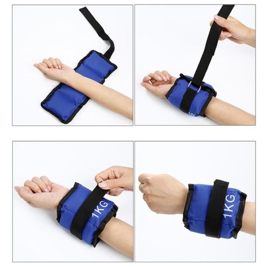Poids Poignets Réglables 2x225g - Velcro | Fitness Yoga Course | Silicone Confortable | Lot De 2