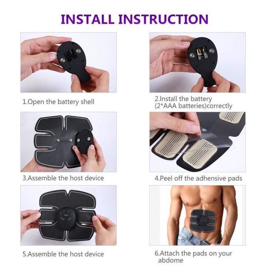 Ceinture EMS Shengmi – Stimulateur Musculaire Abdominal – Noir, Réglable