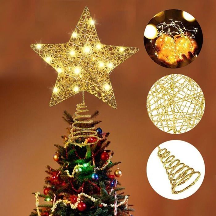 Étoile Dorée Pour Cime De Sapin De Noël - Décors Véronneau