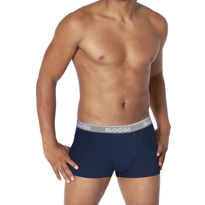 Sloggi Calecon Homme uni Paquet de 6 Bleu fonce Cdiscount Pret a Porter